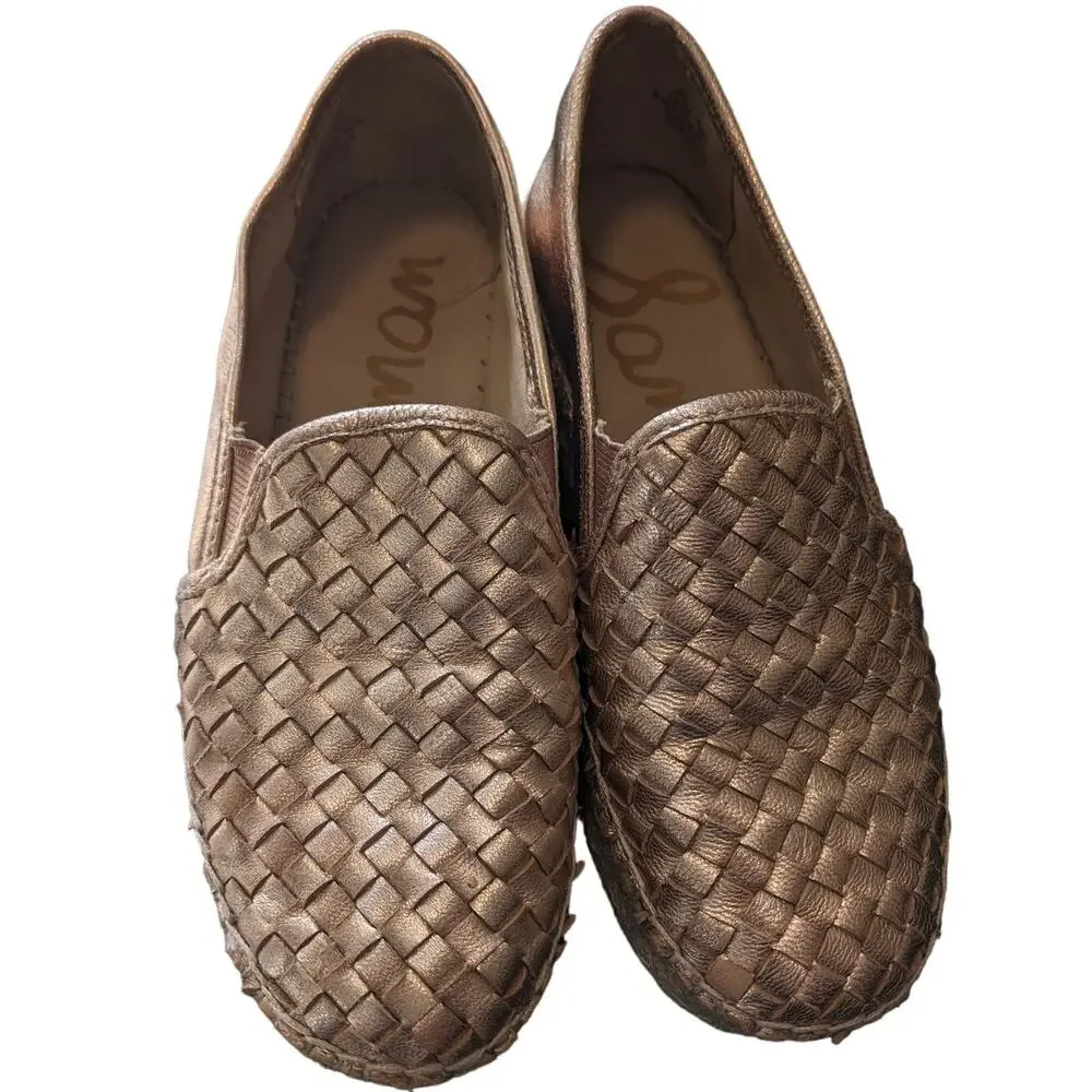 Sam Edelman Rose Gold Catherine Woven Platform Espadrilles 5.5